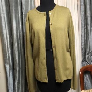 Green Vintage Saks 5th Ave Silk & Cashmere Sweater